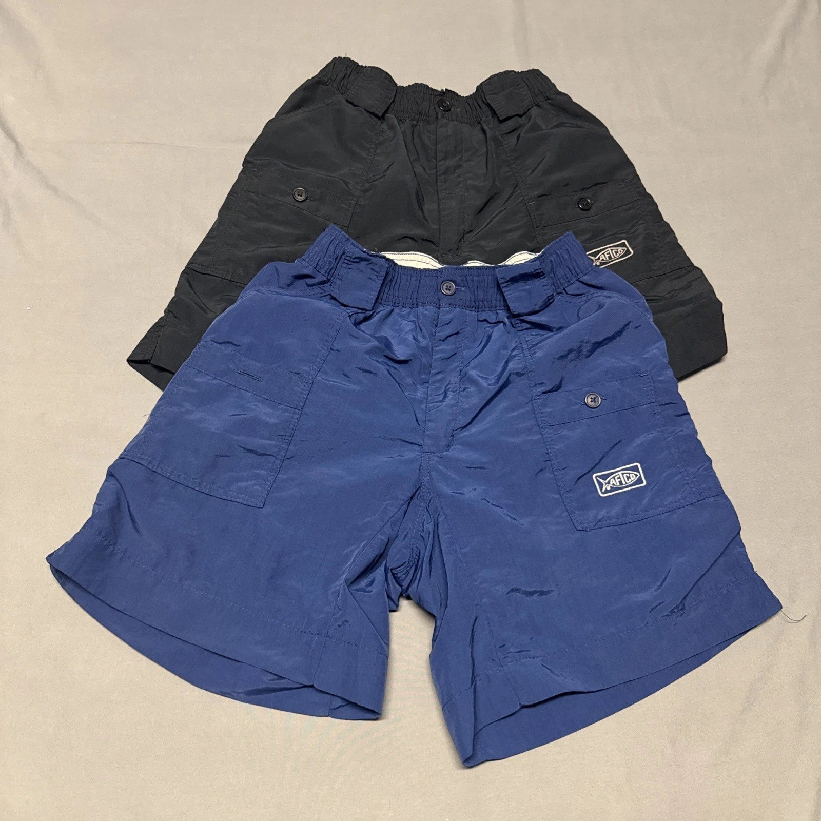 Lot Of 2 AFTCO Fishing Shorts Mens 28" Fish Outdoors Cargo Pockets Nylon