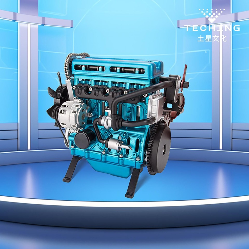 TECHING Metal 4Cylinder Turbocharged Engine Model DM111 Building Kit ...