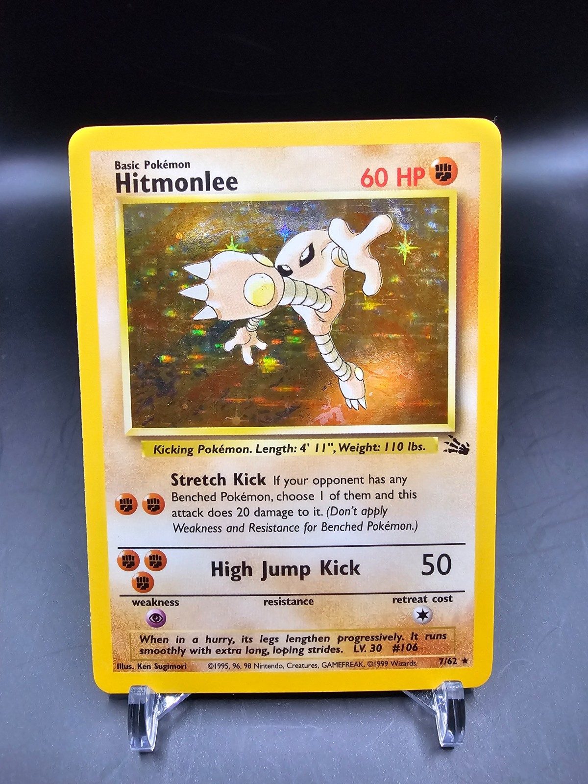 EX/LP - Hitmonlee - 7/162 - Fossil - Pokemon Card