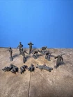 54mm Marx Original 13 German Dark Gray - Battleground Marching Lot W Seated BB