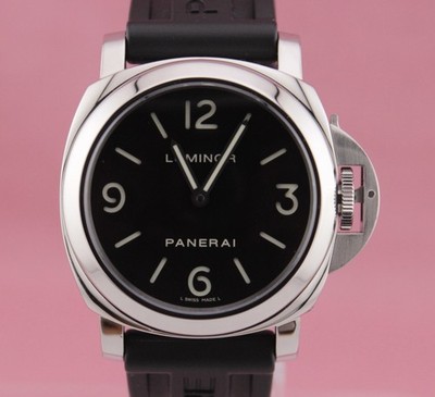 Panerai Luminor 44mm PAM00112 Black Dial Manual Wind Rubber Strap Box + Papers
