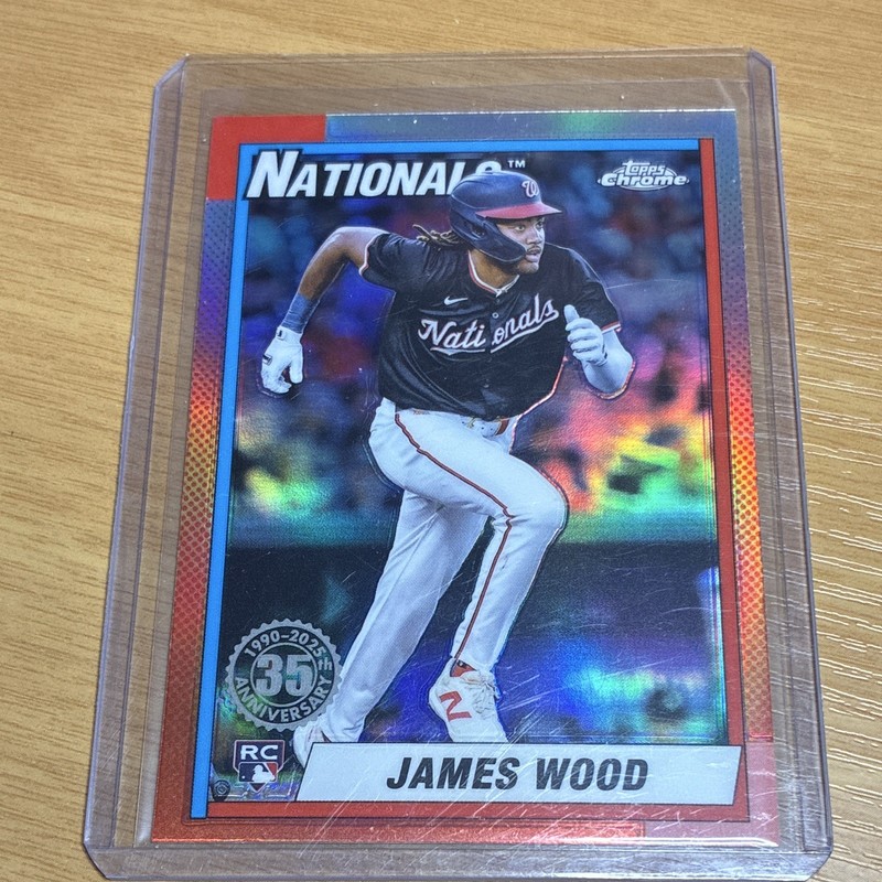 Topps 2025 Chrome 1990 Topps Baseball James Wood RC Rookie #90CB-15 Nationals