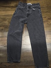 Hollister Baggy Women's Black Denim Jeans Solid Pattern with Pockets