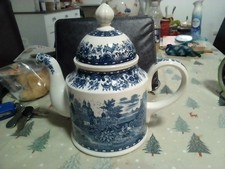 Teekanne Villeroy&Boch Blue Castle Mettlach Kupfer Unterglasur Dekor Top