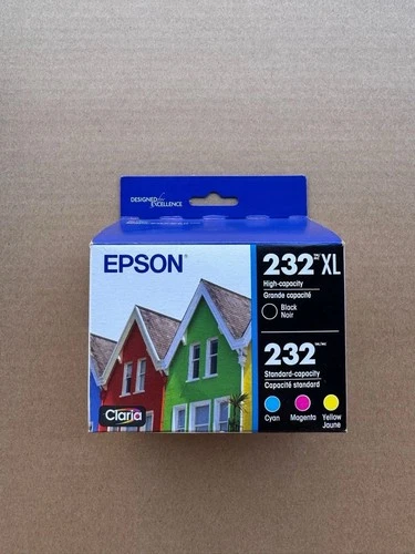 Genuine Epson 232XL Black 232 Color Ink Cartridges 4 Pack CMYK OEM T232XL-BCS - product listing photo
