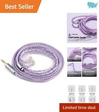Upgrade Your Sound with 1.25m Silver Plated IEM Cable - Braided Lavender Design