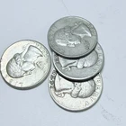 WASHINGTON SILVER QUARTERS LOT OF 4, 90% SILVER CIRCULATED COINS FREE SHIP #9022