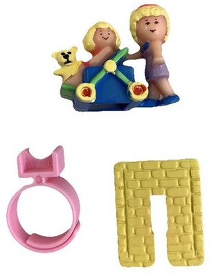 Polly Pocket Pram And Baby Ring Bluebird 1990 Vintage Komplett Figur