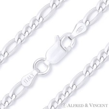 Figaro Figaroa Link 3mm Solid .925 Italy Sterling Silver Italian Chain Anklet