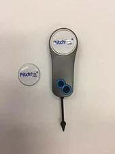 Pitchfix Fusion Single Prong Divot Tool Gunmetal/Lt Blue., with extra marker