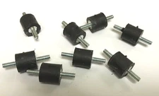 8 NEW 6-32 Rubber Isolators Mounts 1/2" diameter 1/2" thick 3/8" long studs