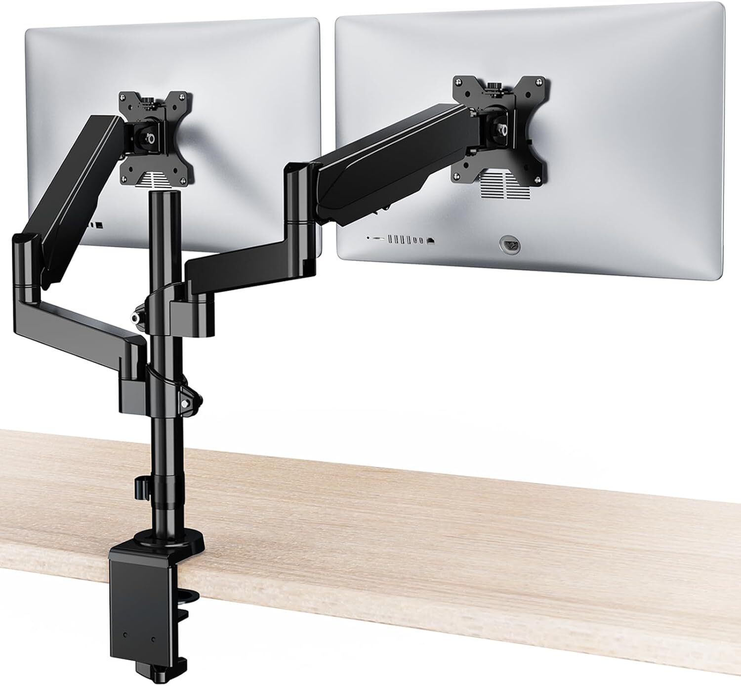 Dual Monitor Stand Adjustable Spring Mount for 13-32 Inch Screens Desk Holds Monitors