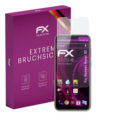 atFoliX Glasfolie für Huawei Honor 8C Displayfolie 9H Schutzpanzer