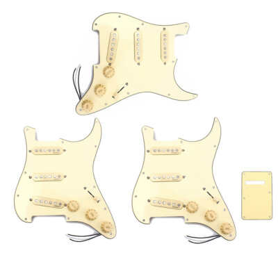 Genuine SSS Loaded Pickguard Alnico V Pickup Back Plate Set for Strat ST