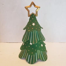 PartyLite Holiday Cheer Stackable Christmas Tree Candle Holder 9 inch P9638