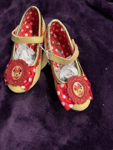 Disney Store Minnie Mouse Yellow Red Sparkle Heels Bow shoes NEW Dress Up - Picture 6 of 8