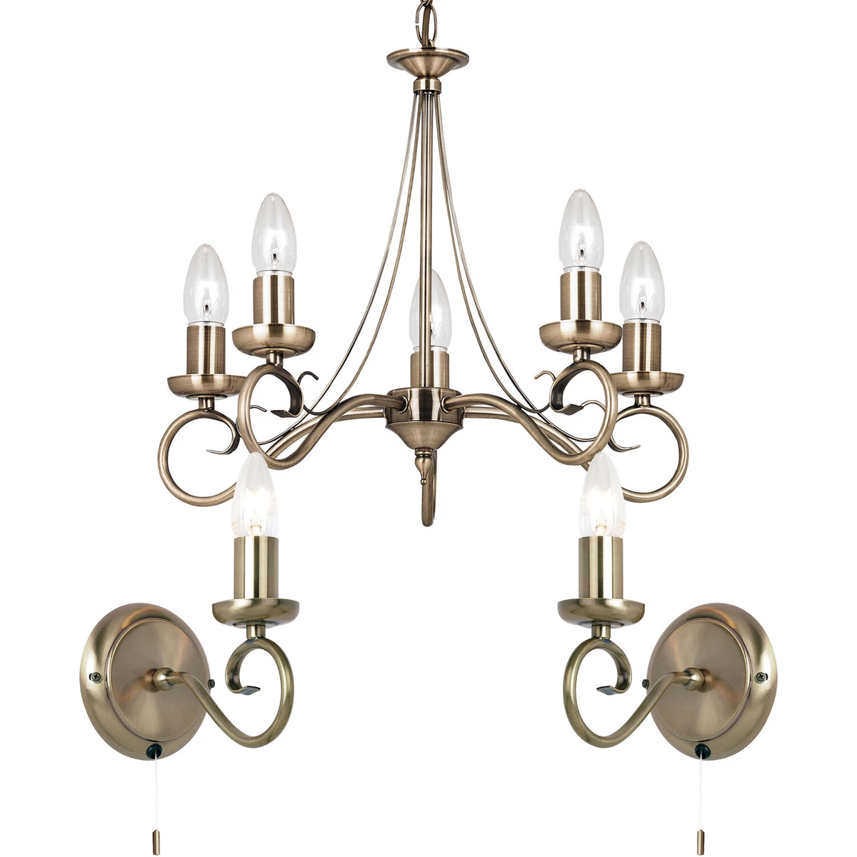 Brass 5 light sale chandelier