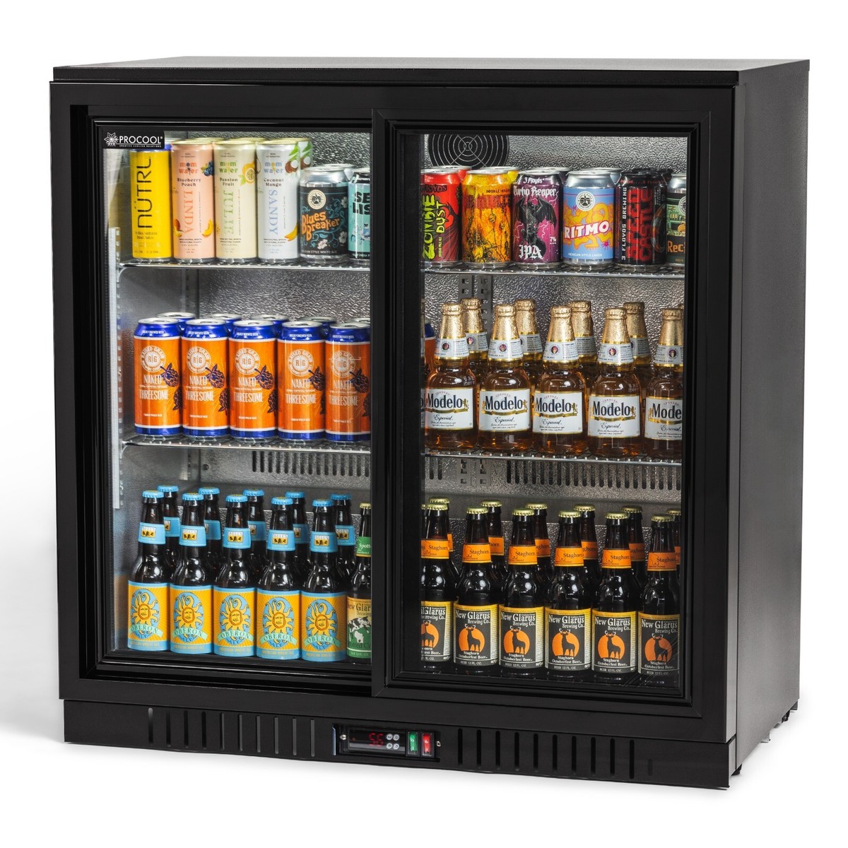 Procool Counter Height Double Sliding Door Back Bar Cooler
