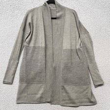 Lululemon Sweater Womens 6 Gray Sit in Lotus Merino Wool Ribbed Knit Oversized