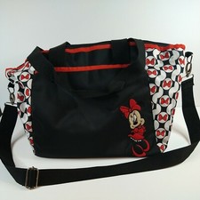 Disney baby Minnie Mouse diaper bag red and black Used.