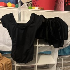Black Dancewear Top  Skirts, Velvety Bottoms  Polyester Dress Dance 2 Piece