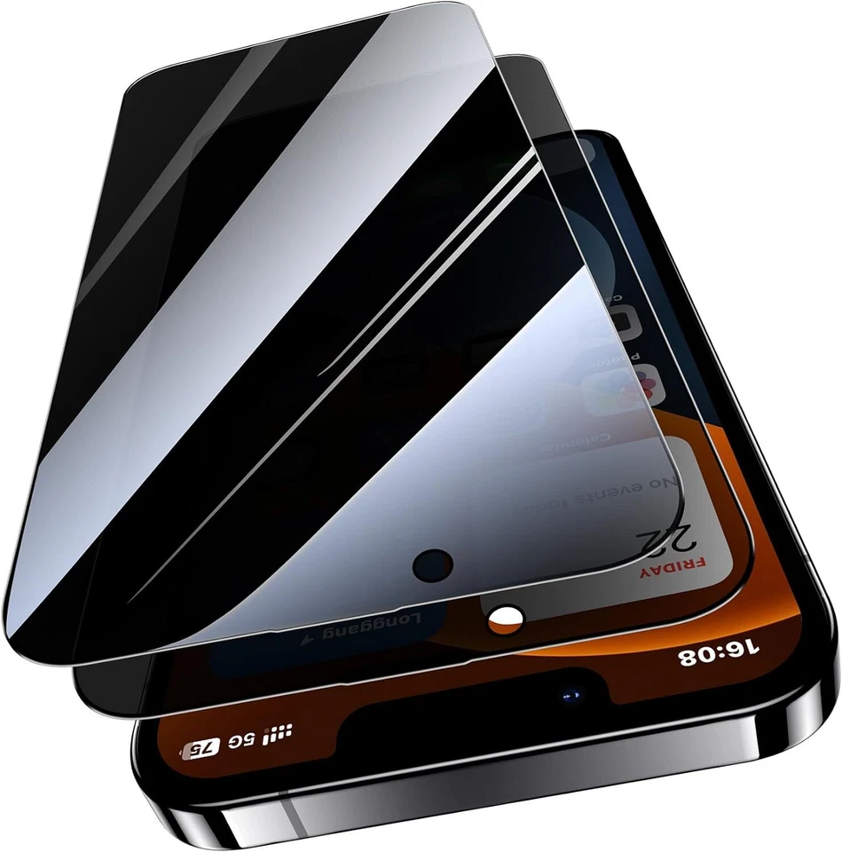 3Pcs Protector De Pantalla Privacidad Vidrio Templado Iphone 13 14 15 16 Pro Max - Image 2 of 4