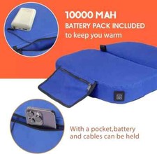 Extra Wide Foldable Heated Seat Cushion, 3 Heat Levels , Power Bank Included