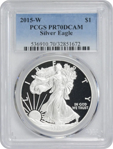 2015-W American Silver Eagle Dollar PR70DCAM PCGS Proof 70 Deep Cameo