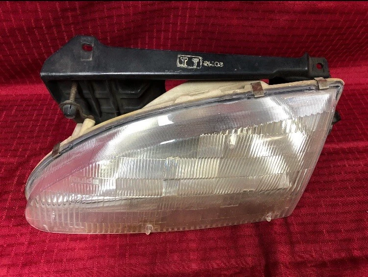 1993 Pontiac LeMans Left Side Headlight And Mount Panel CLEAR DN - Image 4 of 4