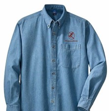 MILWAUKEE Denim shirts with front logo L.S. or S.S. Dark Denim or Light Denim