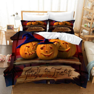 Blue Hat Pumpkin 3D Printing Duvet Quilt Doona Covers Pillow Case Bedding Sets
