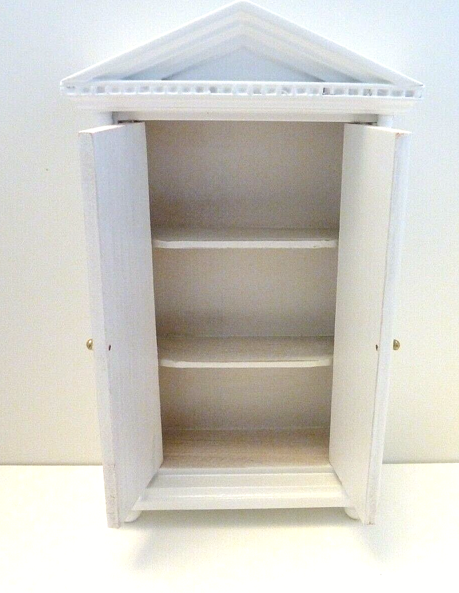 Dolls House Cupboard Shelves White Bedroom Furniture Miniature 1:12th Scale