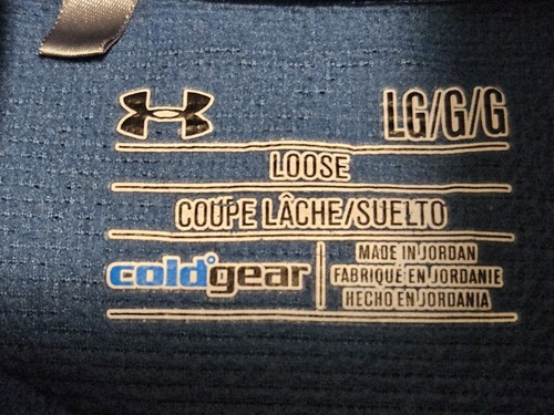 Mens Under Armour Blue Cold Gear Large 1/4 Zip Running Gym Jacket - Picture 2 of 7