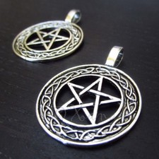 Celtic Pentagram Star 37mm Antiqued Silver Plated Pendants C5586 - 2, 5 Or 10PCs