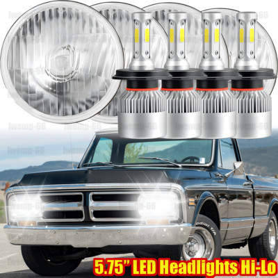 4PCS 5.75'' 5-3/4'' Round LED Headlights for GMC C15/C1500 1961-1972 Pickup C2500