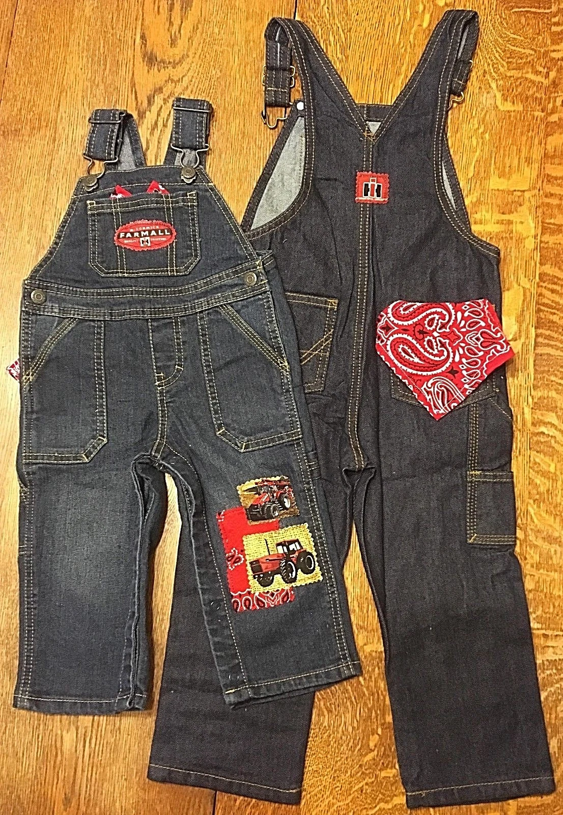 NEW Case International Harvester Bib Overalls, blue denim Jeans Infants Toddlers