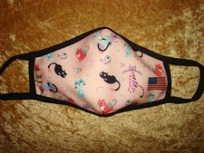 KITTIES ON PINK FABRIC FACE MASK FROM THE PAWS PALS BOUTIQUE NEW