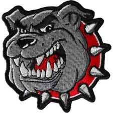 BULLDOG RED COLLAR - IRON or SEW-ON PATCH