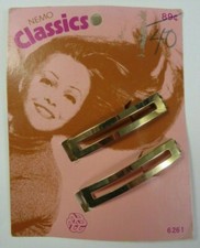 Vtg 1975 Nemo Classics Barrettes Gold Tone Type for Decorating w/ Ribbons NEW