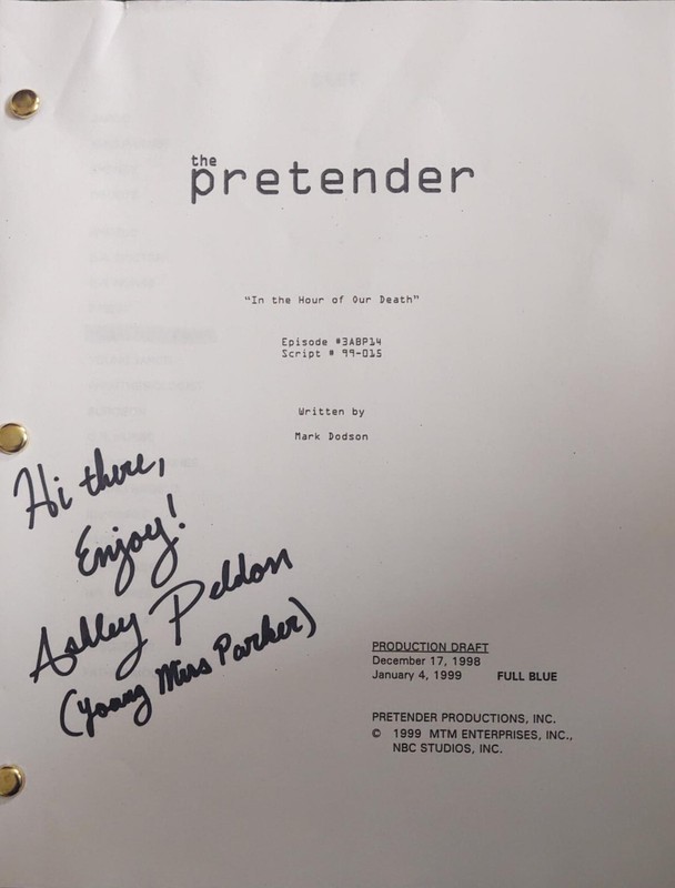 THE PRETENDERS Original Script 'In The Hour of Our Death'  Signed Ashley Peldon