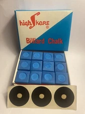 12 pieces Dozen Pool Billiard Chalk BLUE, Plus 3  Table Spots Free! ,Cue Q Tip