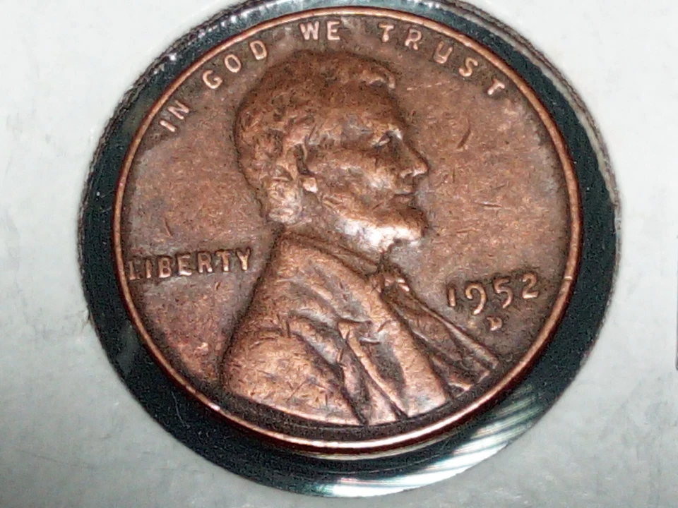 Mint Error Coin 1952 Denver Copper Lincoln Wheat Ear 1c Cent Misplaced Mint Mark - Image 3 of 4