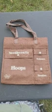 The Creative Circle Brown Canvas Needlework Tote Bag