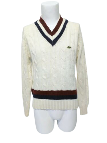 White Blue Striped Mens Sweater Size 