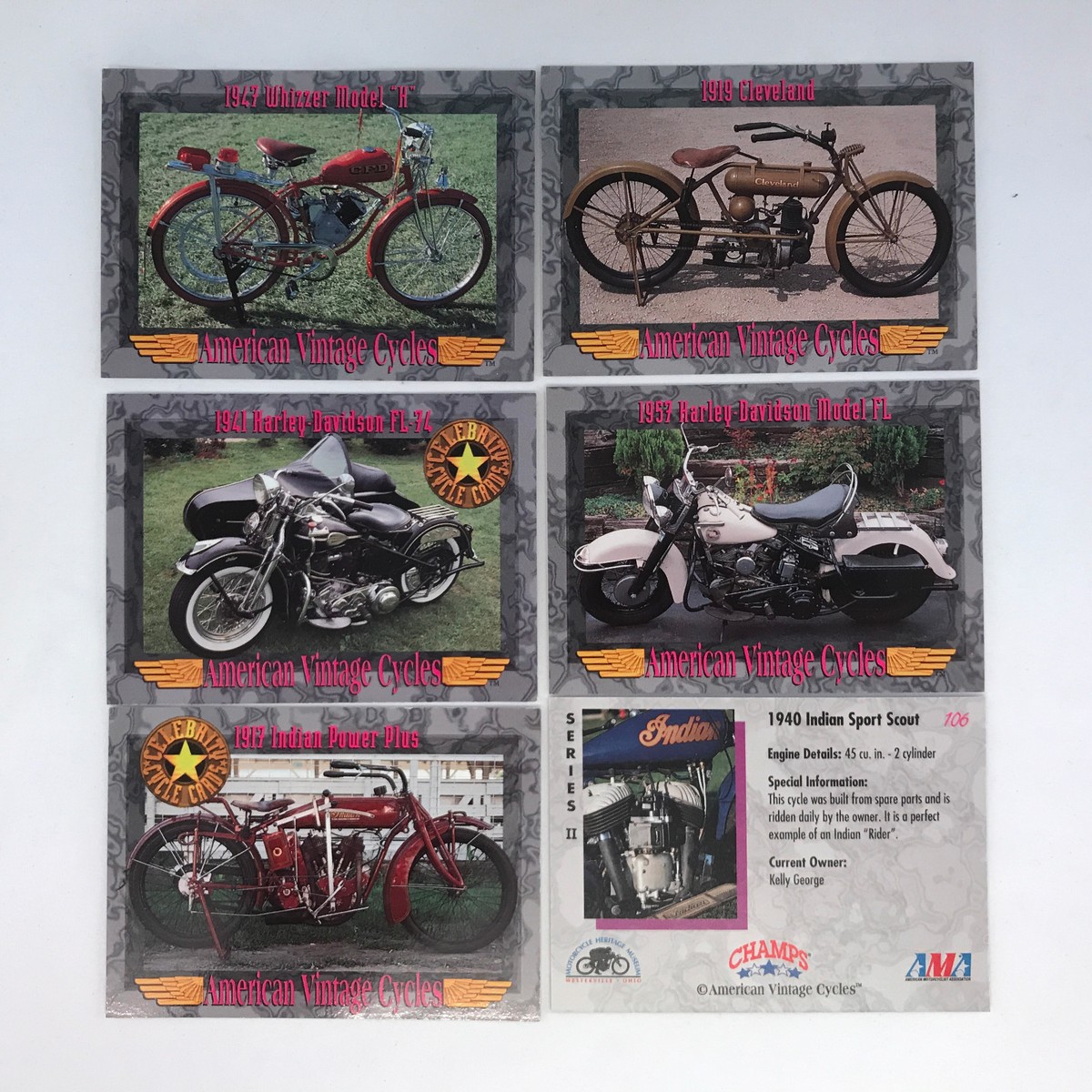 AMERICAN VINTAGE CYCLES SERIES 2 (Champs/1993) Complete Card Set