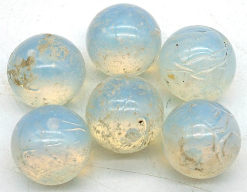 Vintage Gruppe von 6 gegrabenen Shooter Moonie Murmeln. Diese messen plus oder minus 3/4" - Bild 3 von 7