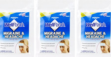  12 Pack Mentholatum WellPatch Migraine  Headache Cooling Patch/3 Pouches of 4