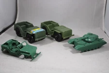 Vintage Plastic Army Toy Jeep Made In USA TIM-MEE Toys Lot Cars
