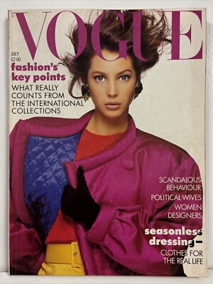 Vogue Magazine July 1987 Christy Turlington Vintage British 80s