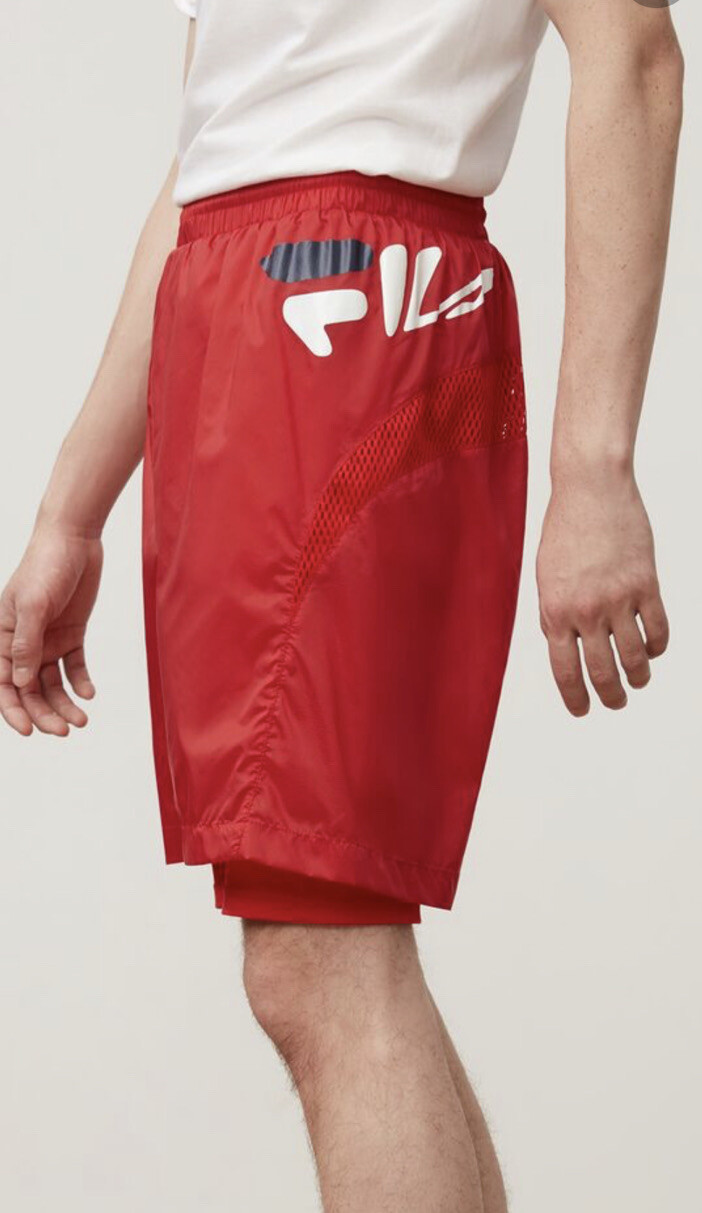NWT48 Мужские шорты Fila Marco Performance Shorts красные с внутренними колготками-шортиками XL 4190₽